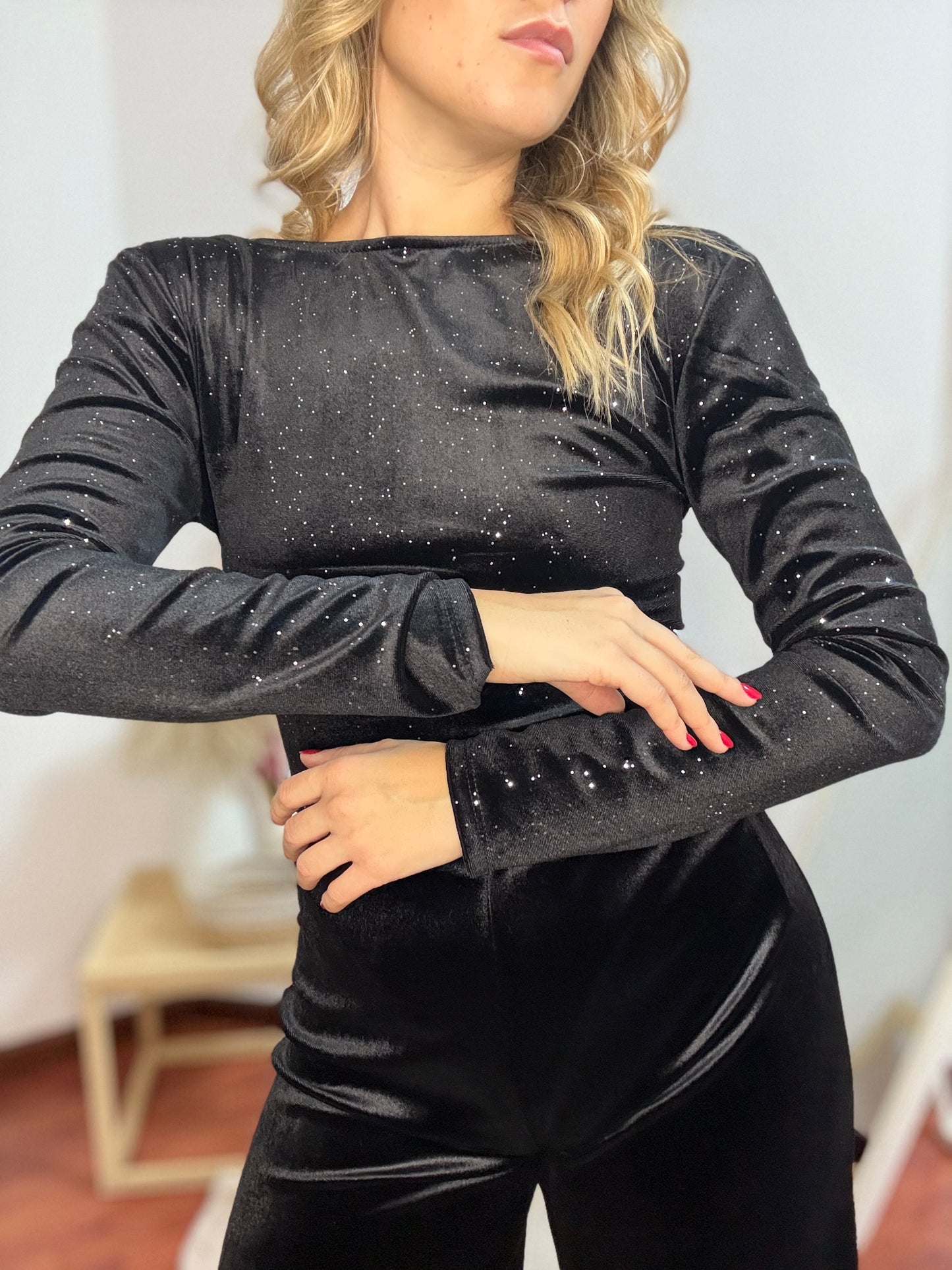 Body in Velluto con Lurex