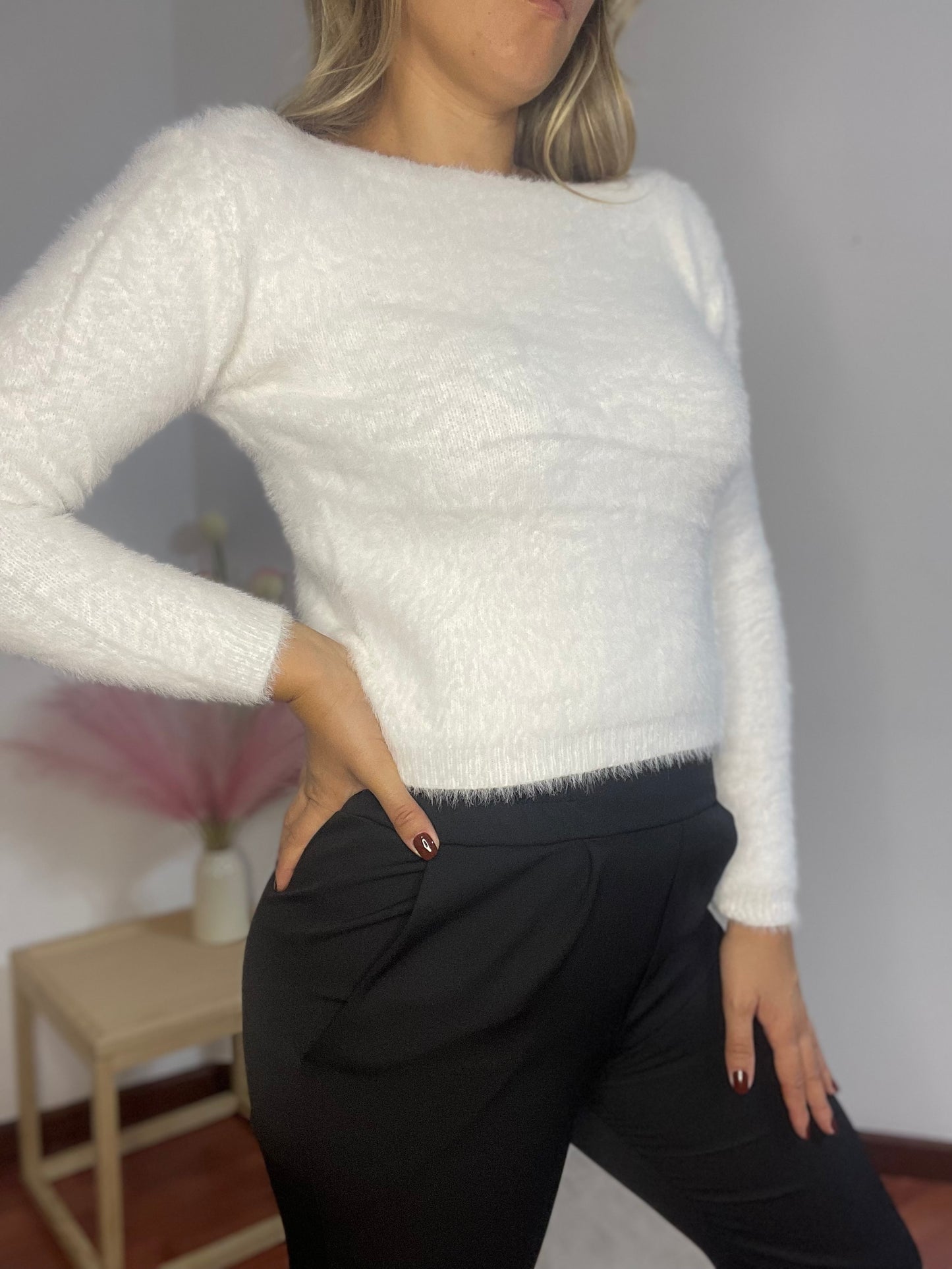 Maglione Teddy Crop