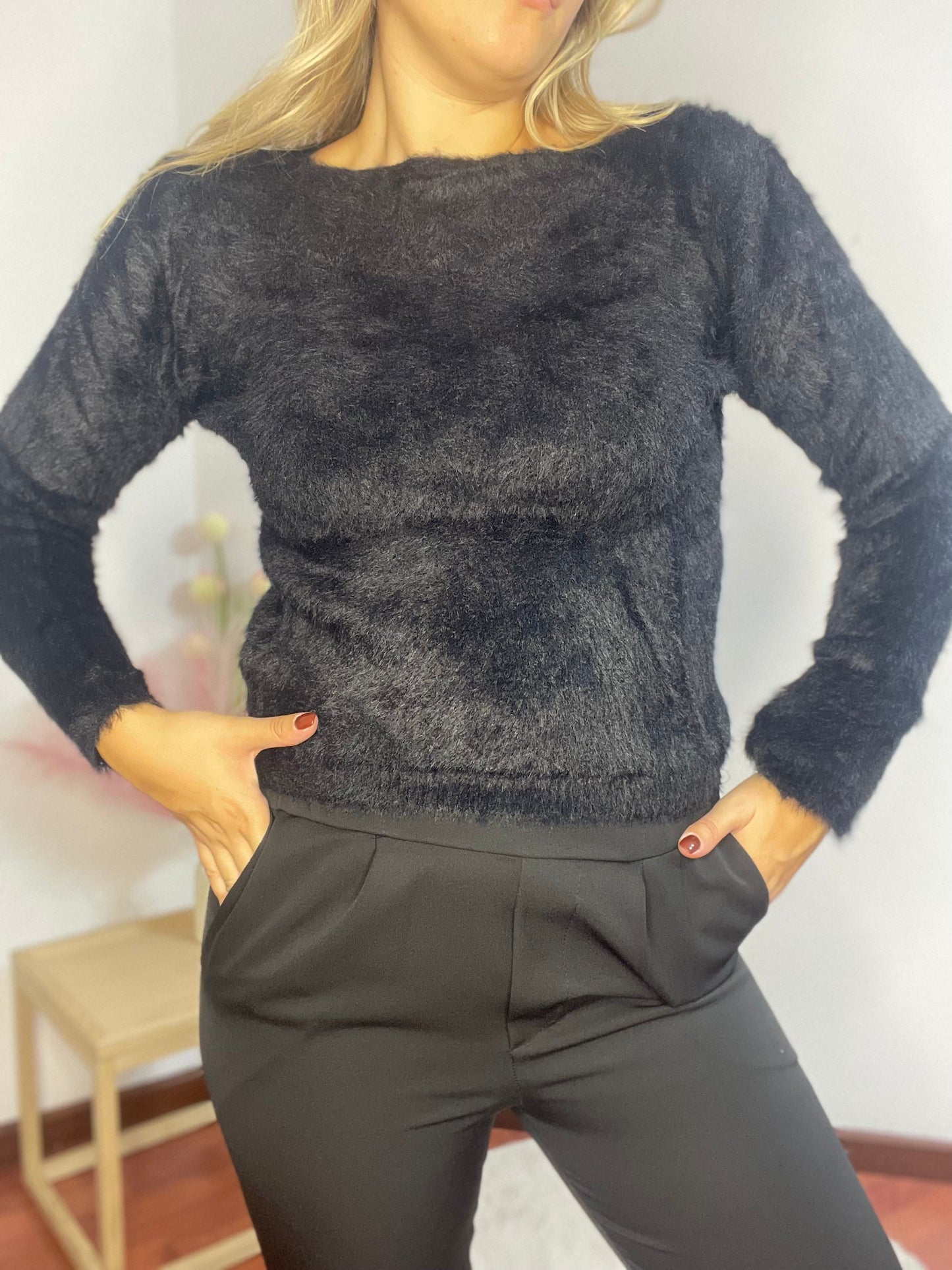 Maglione Teddy Crop