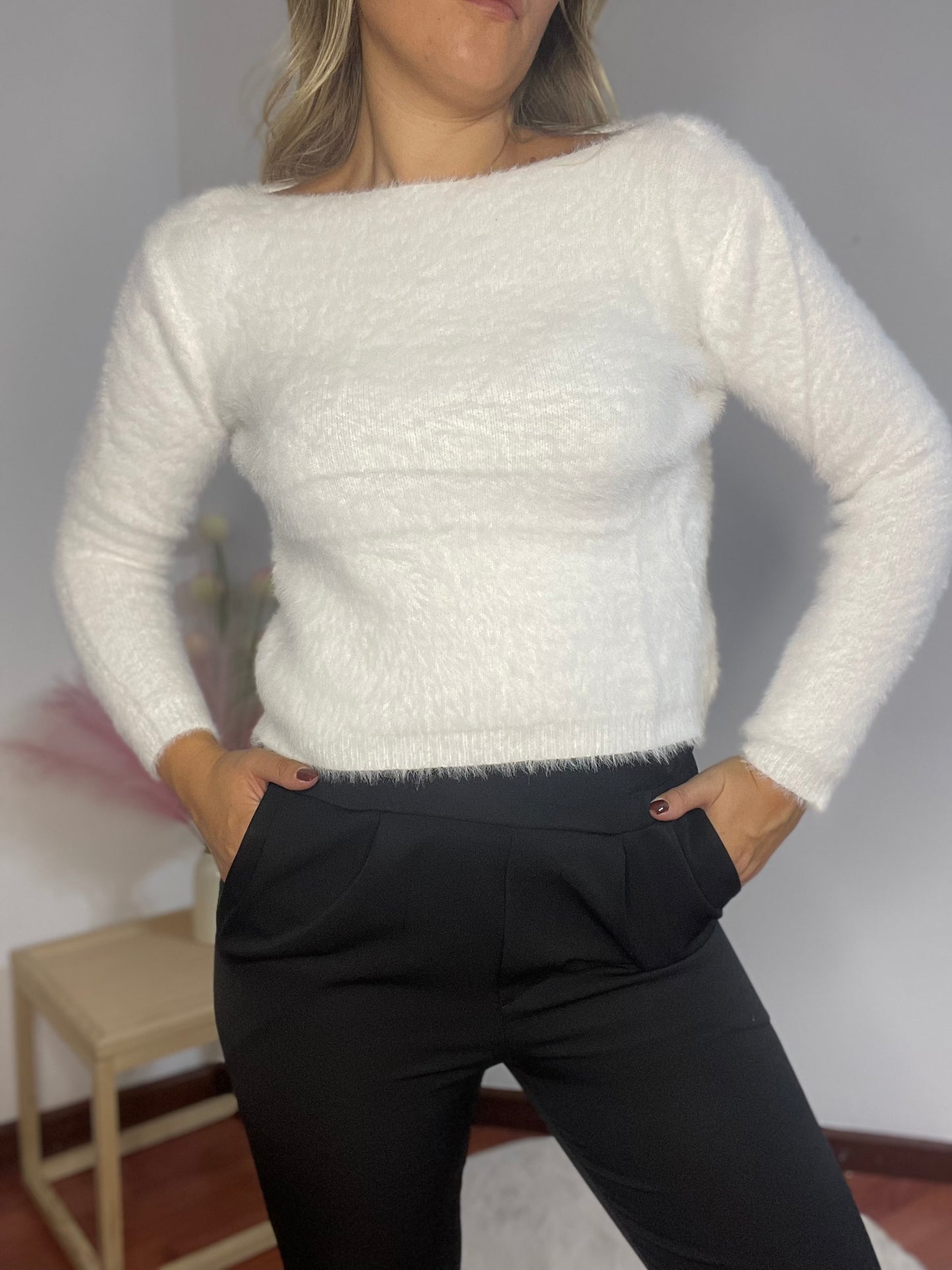 Maglione Teddy Crop