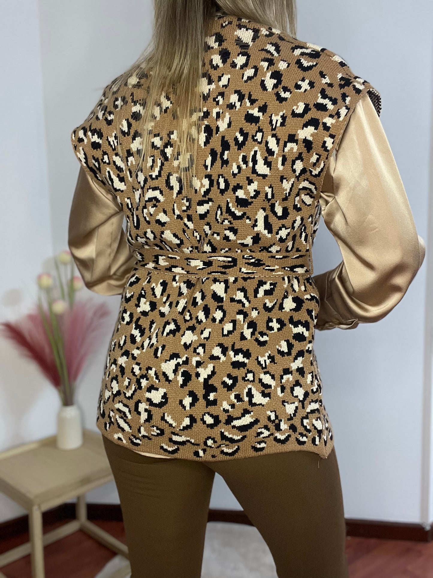 Gilet Leopardato cammello