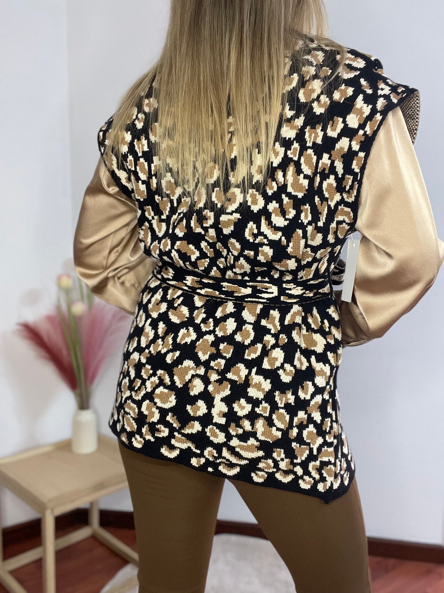 Gilet Leopardato Nero